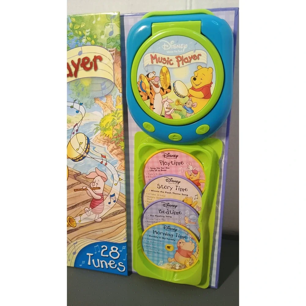 *Rare* Disney Music Player Storybook Kids Multi Winnie the Pooh 28 Tunes 4 Discs